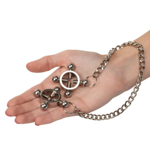 Nipple Clamps Non-Vibrating Nipple Grips 4-Point Nipple Press With Chain