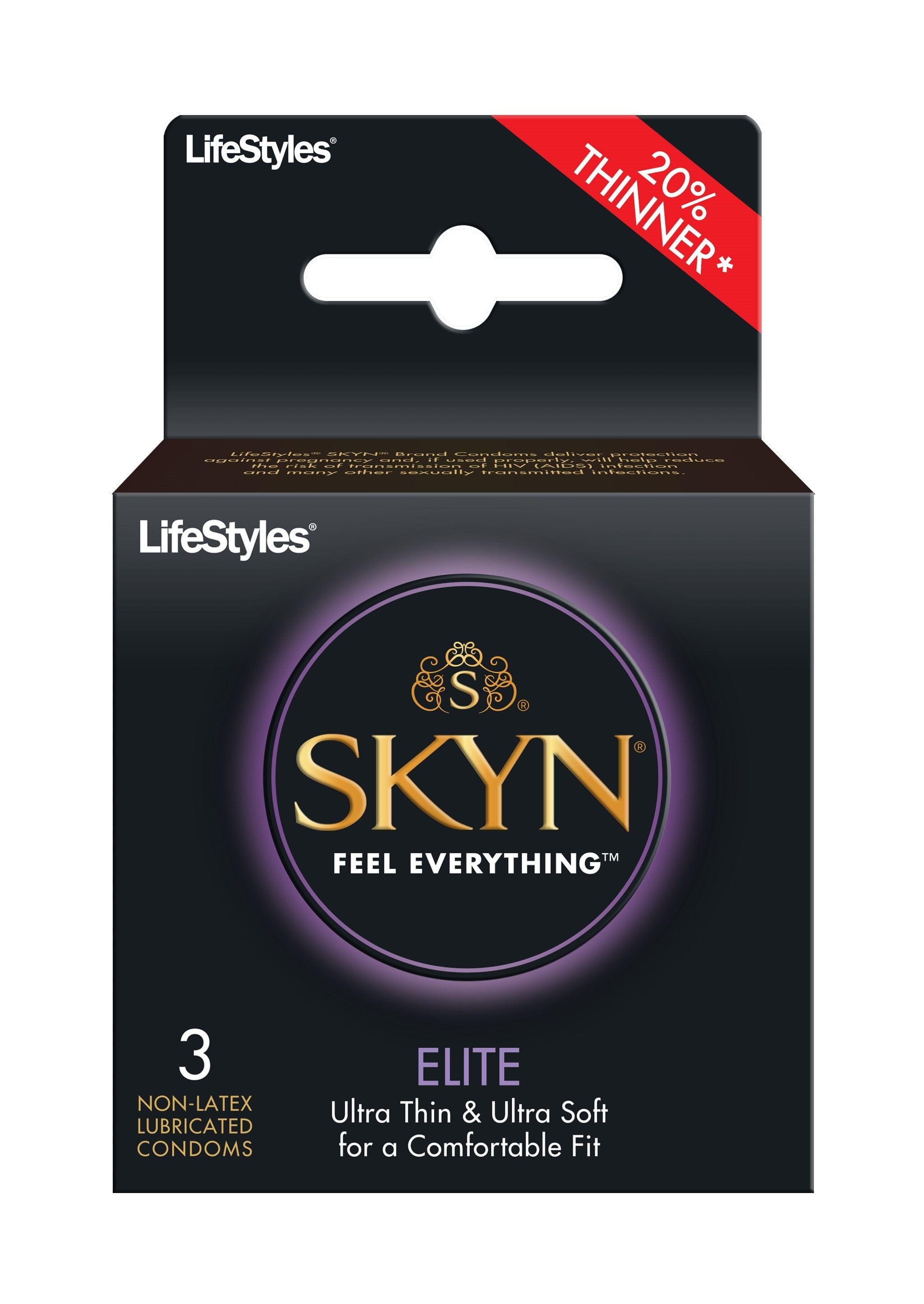Non-Latex Condoms Lifestyles Skyn Elite - 3 Pack
