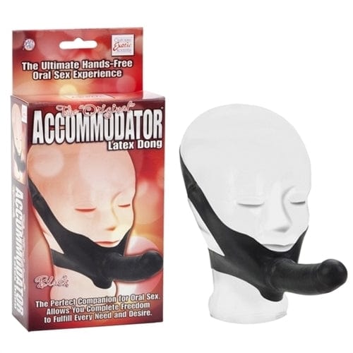 Non-Vibrating Strap-On The Original Accomodator Latex Dong - Black
