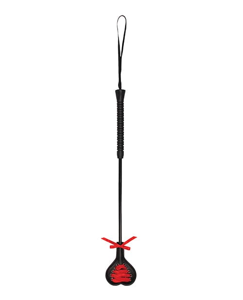 Shots Ouch Heart 23 inch black lace riding crop
