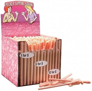 Party Favors Bachelorette Party Favors - Pecker Sipping Straws - 144 Piece Display - Light