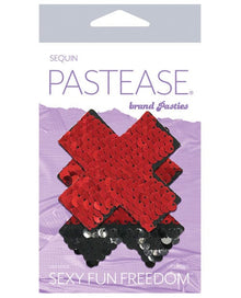 Pasties Pastease Premium Color Changing Flip Sequins Cross - Red/Black O/S