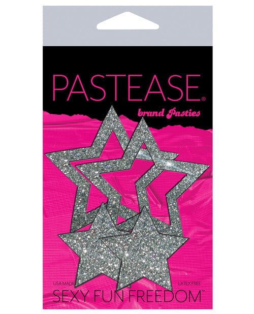Pasties Pastease Premium Glitter Peek a Boob Stars - Silver O/S