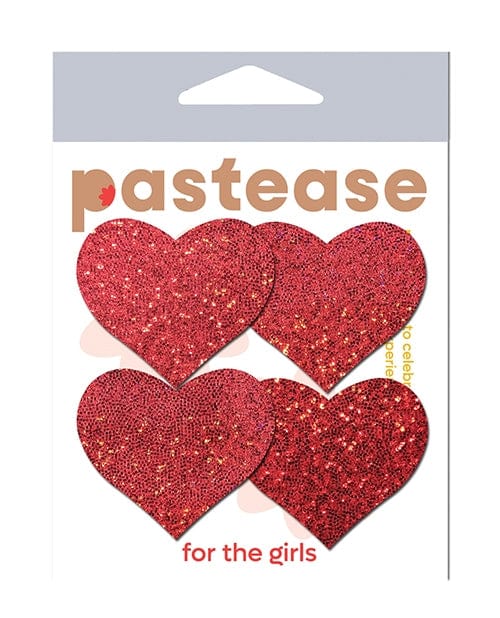 Pasties Pastease Premium Petites Glitter Heart - Red O/S Pack of 2 Pair