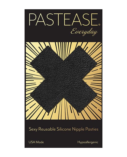 Pasties Pastease Reusable Luxury Suede Cross - Black O/S
