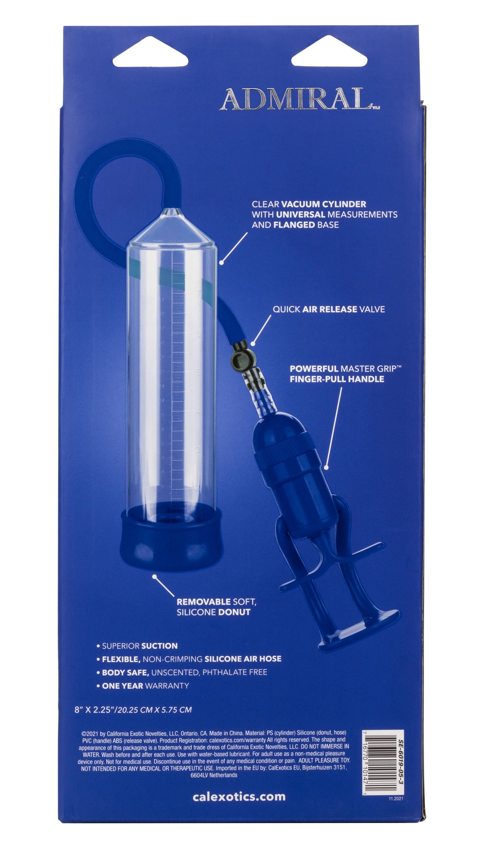 Penis Pump Admiral Sta-Hard Pump - Blue