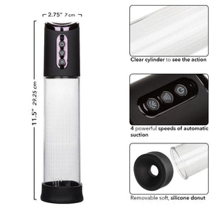 Penis Pump Peak Rechargeable Pump - Black/clear