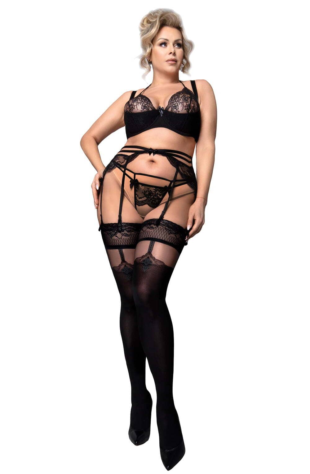 Plus Sizes Ballerina 595 Black Hold Ups Plus