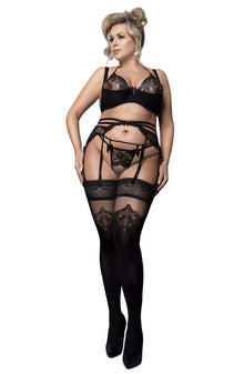 Plus Sizes Ballerina 600 Black Hold Ups Plus