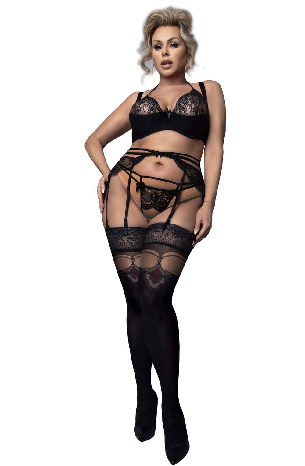 Plus Sizes Ballerina 602 Black Hold Ups Plus