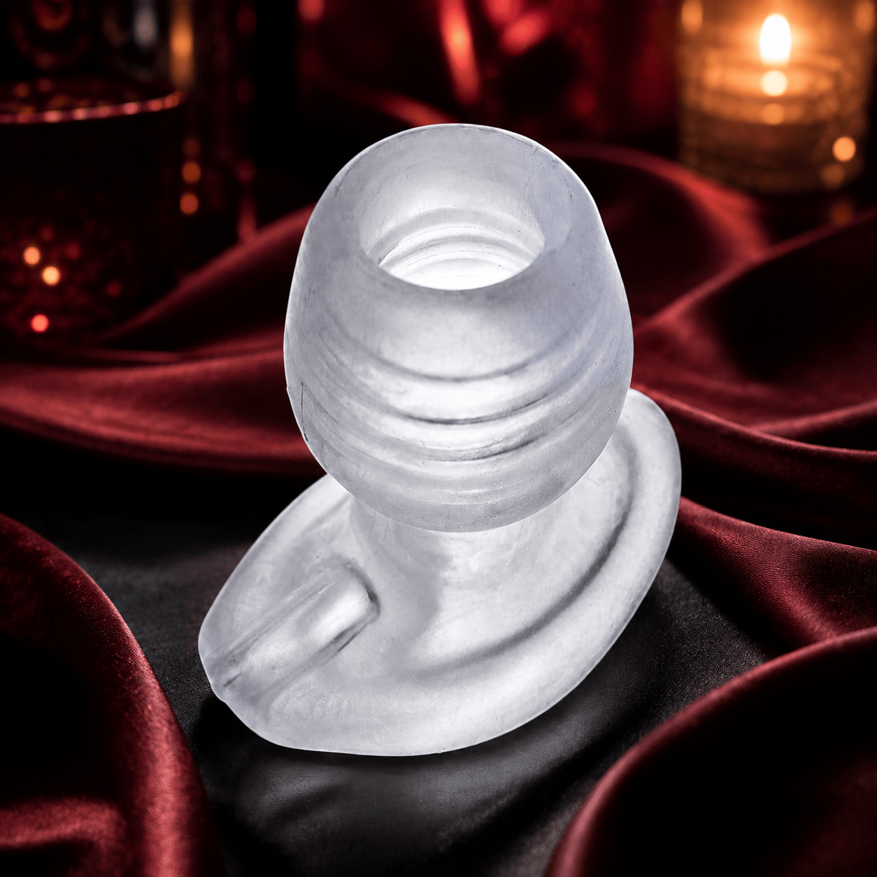 Probes & Plugs Oxballs Glowhole 1 Hollow Buttplug w/LED Insert Small - Clear