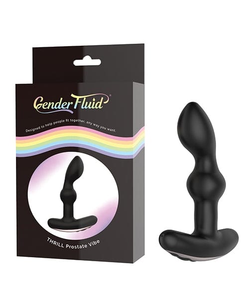 Gender Fluid Thrill black prostate vibrator with rose gold accent