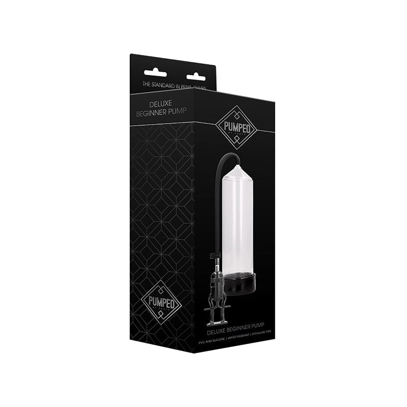 Shots Pumped Deluxe clear trigger grip penis pump with 9 inch cylinder