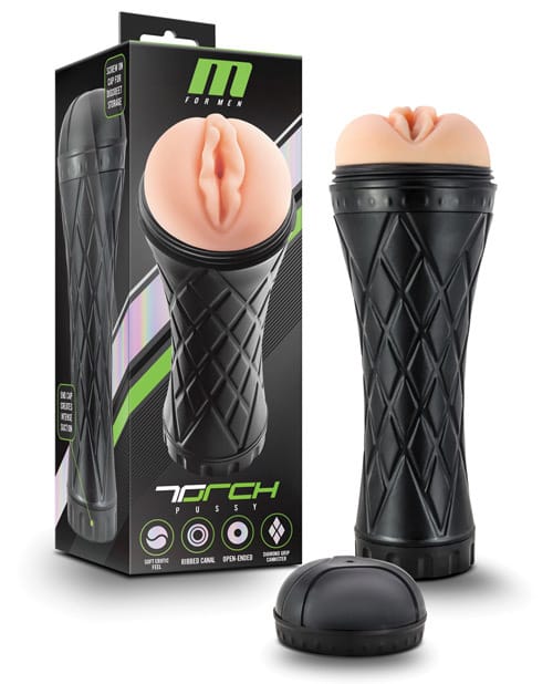 Pussy Shaped Masturbators Blush M for Men The Torch Pussy - Vanilla