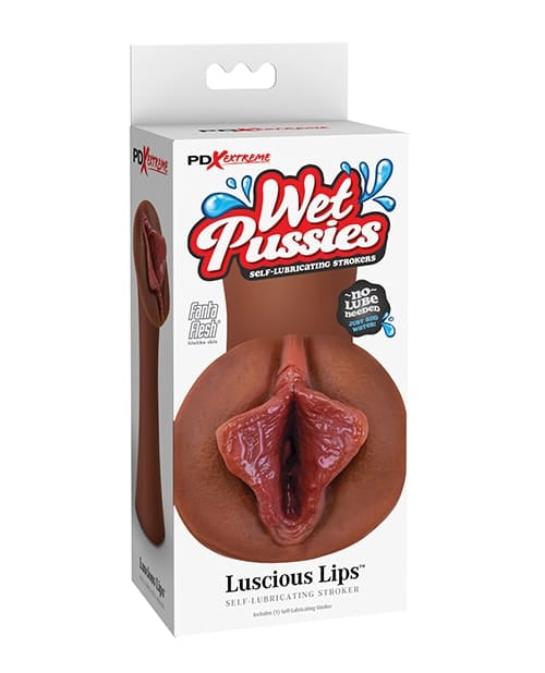 Pussy Shaped Masturbators PDX Extreme Wet Pussies Luscious Lips - Brown
