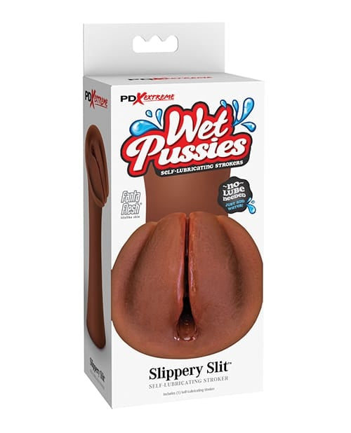Pussy Shaped Masturbators PDX Extreme Wet Pussies Slippery Slit - Brown