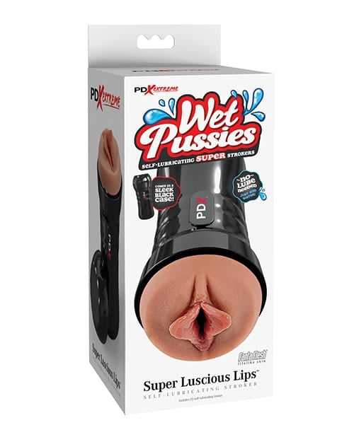 Pussy Shaped Masturbators PDX Extreme Wet Pussies Super Luscious Lips Stroker - Brown