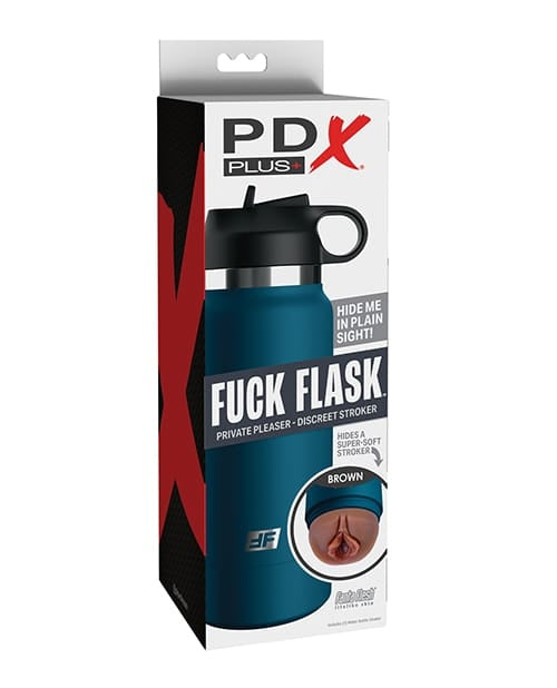 Pussy Shaped Masturbators PDX Plus Fuck Flask Private Pleaser Stroker - Brown/Blue