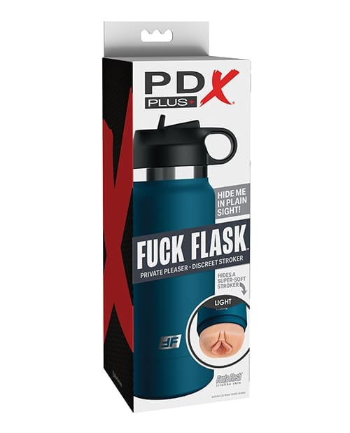 Pussy Shaped Masturbators PDX Plus Fuck Flask Private Pleaser Stroker - Light/Blue