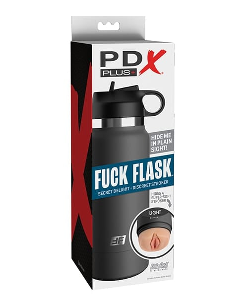 Pussy Shaped Masturbators PDX Plus Fuck Flask Secret Delight Stroker - Light/Grey
