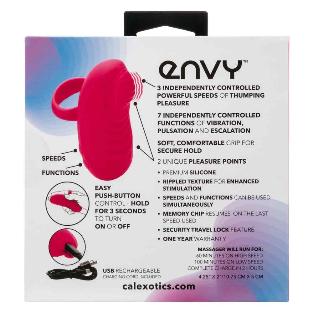 Rechargable CalExotics Envy Rechargeable Thumping Massager – Pink