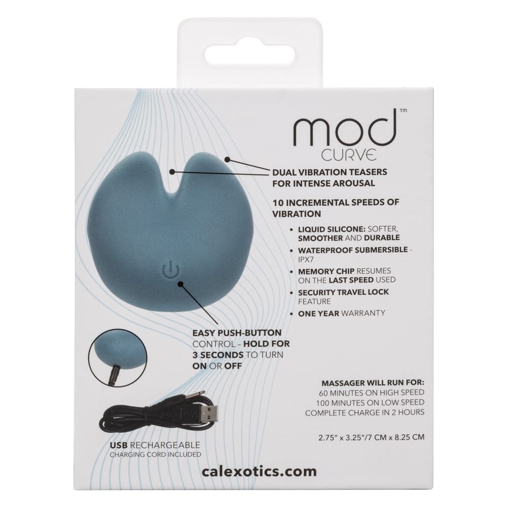 Rechargable Mod Curve Dual Vibrating Teaser - Blue