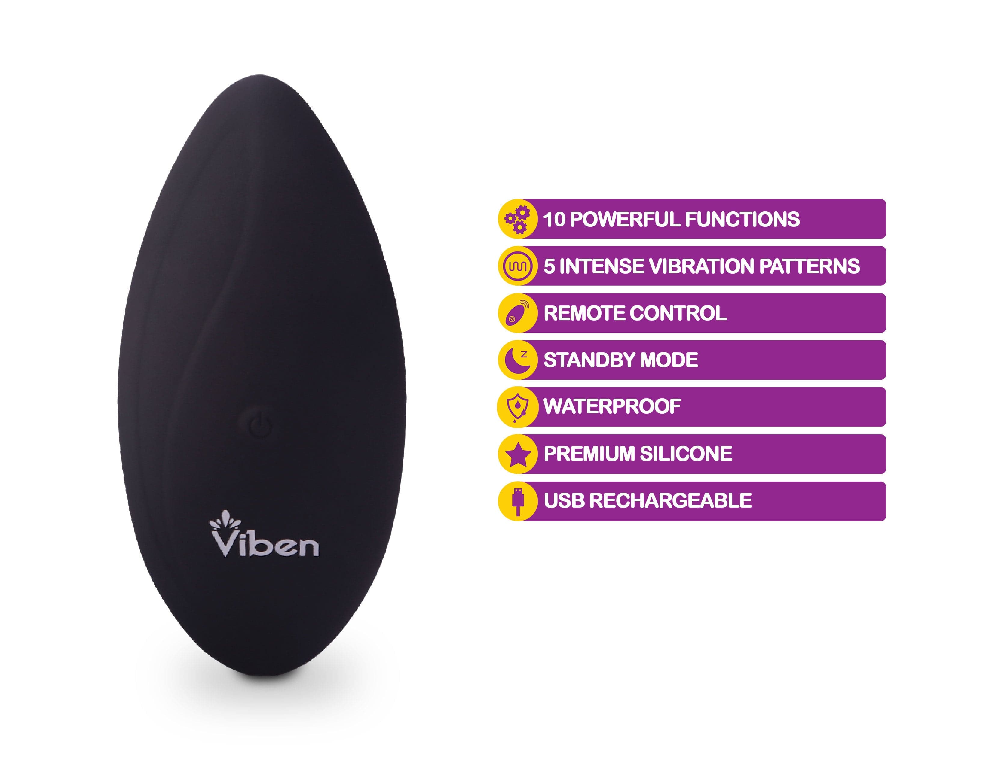 Viben Racy black wearable remote panty vibrator
