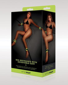 Restraint Bed Sheets WhipSmart Glow in the Dark Bed Restraints w/Adjustable Cuffs - Green
