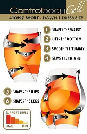 Shapewear Control Body 410597 Shaping Shorts Nero