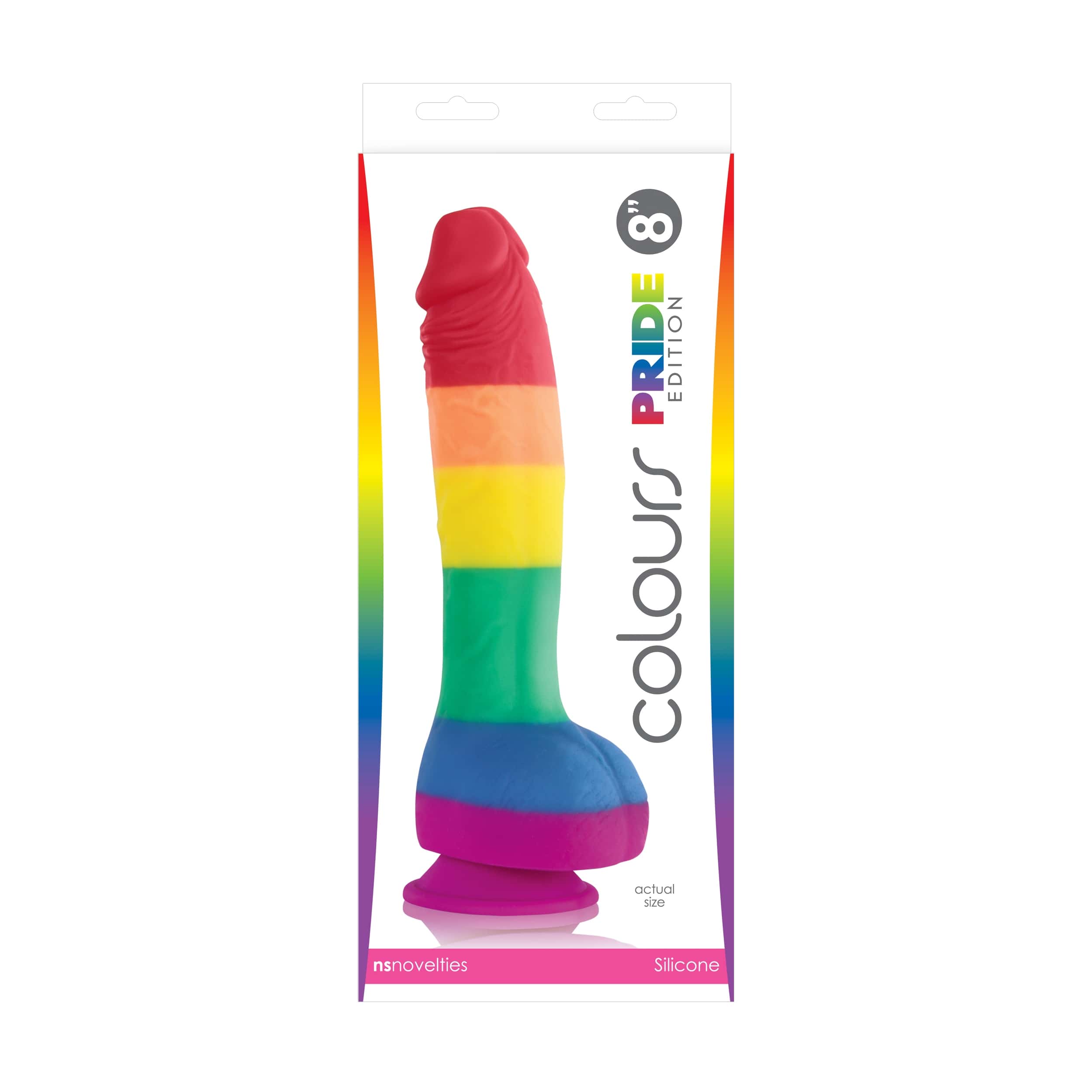 Strap-On Dongs Colours Pride Edition - 8 Inch Dong - Rainbow
