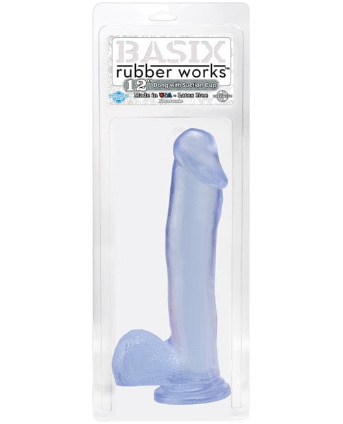 Suction Cup Basix Rubber Works 12" Dong w/Suction Cup - Clear