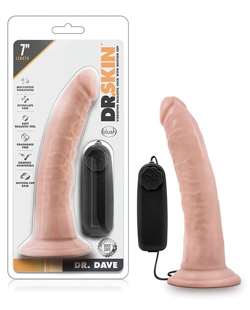 Suction Cup Blush Dr. Skin Dr. Dave 7" Cock w/Suction Cup - Vanilla