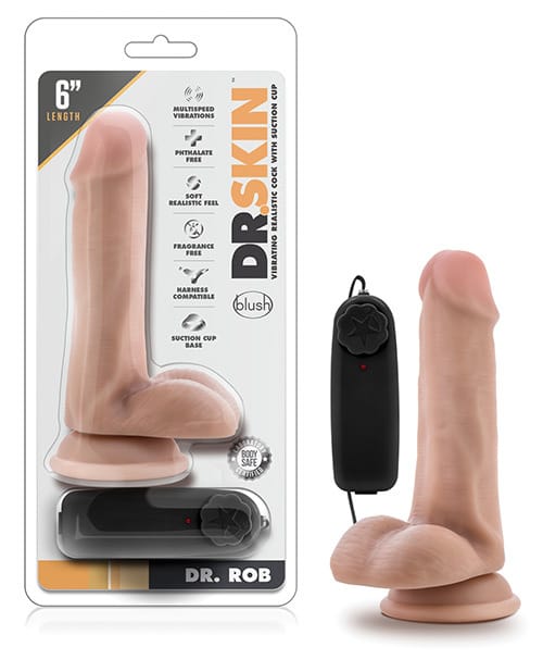 Suction Cup Blush Dr. Skin Dr. Rob 6" Cock w/Suction Cup - Vanilla