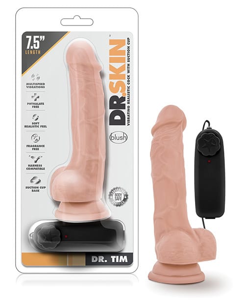 Suction Cup Blush Dr. Skin Dr. Tim 7.5" Cock w/Suction Cup - Vanilla