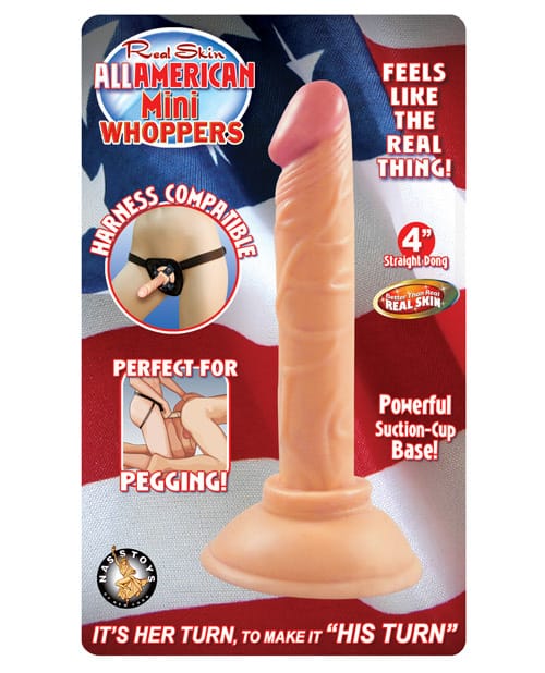 Suction Cup Real Skin All American Mini Whopper 4" Straight Dong - Flesh