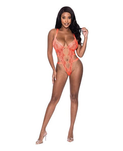 Teddies Rude Awakening Strappy Teddy Orange L/XL