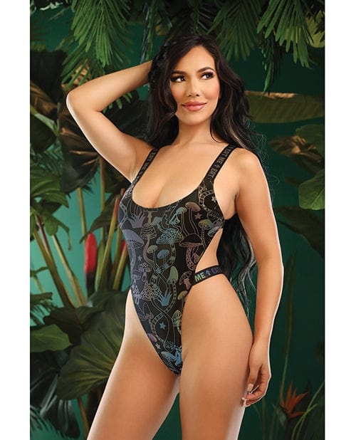 Teddies Vibes Flash-Reactive Eat Me Bodysuit – Black, L/XL