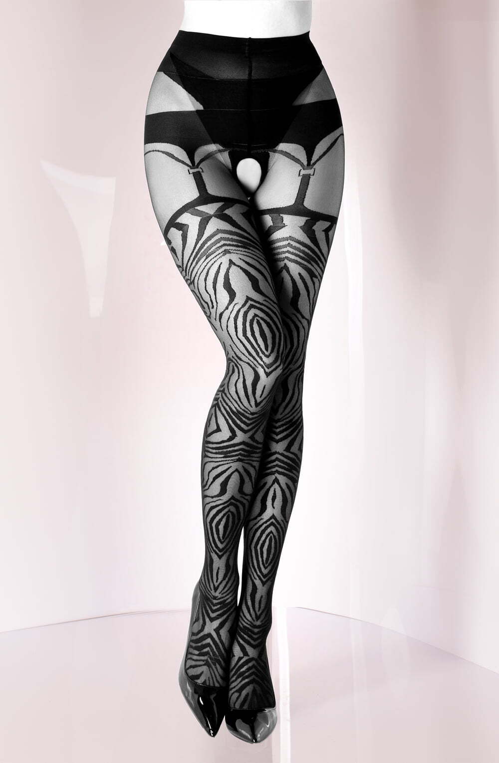 Tights Black Secret BS122 Crotchless Tights