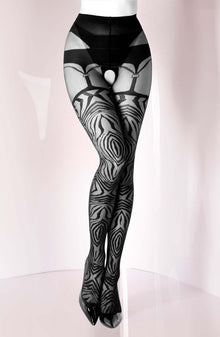 Tights Black Secret BS122 Crotchless Tights