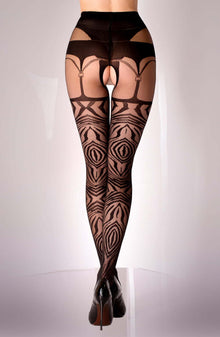 Tights Black Secret BS122 Crotchless Tights