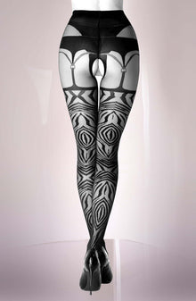 Tights Black Secret BS122 Crotchless Tights