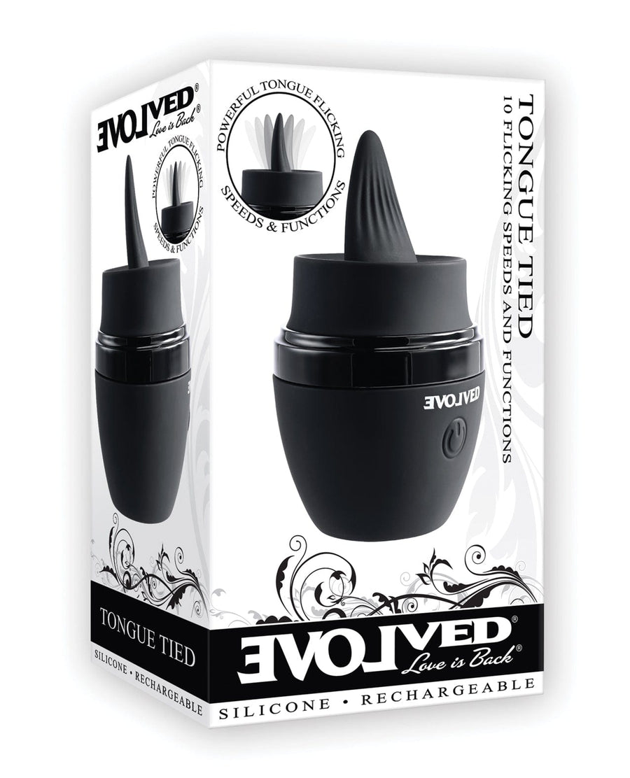 Tongue Toys Evolved Tongue Tied Flicking Massager - Black