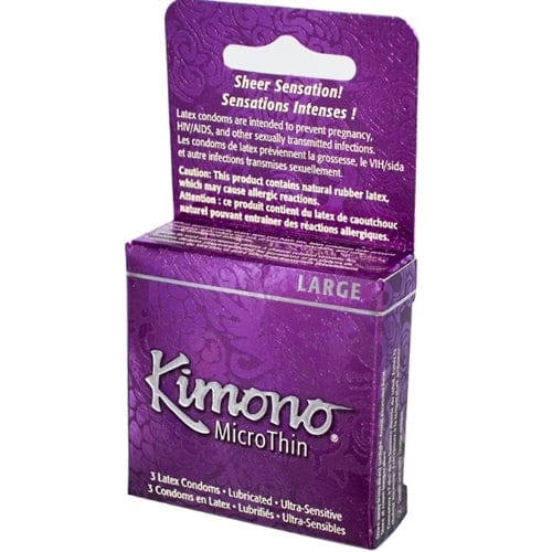 Ultra Thin Condoms Kimono Microthin Large - 3 Pack