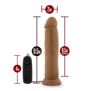 Vibrators Dr skin dr throb 9.5in mocha vibrating cock w/ suction cup