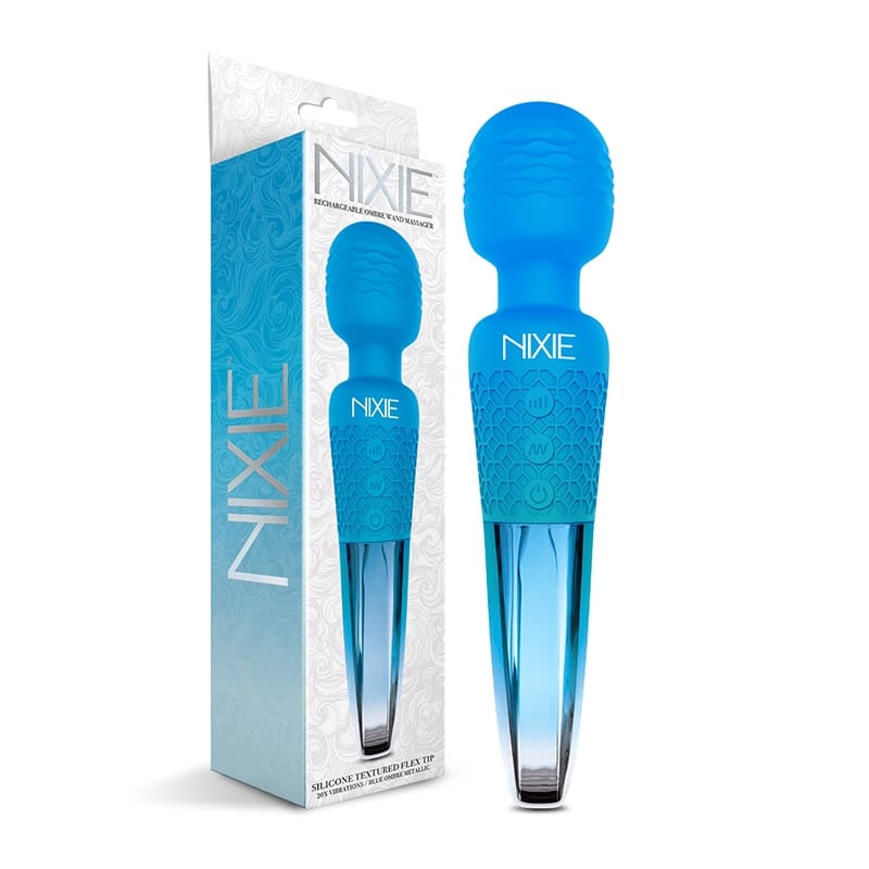 Wands - Wand Massagers Nixie Rechargeable Wand Blue Ombre Metal