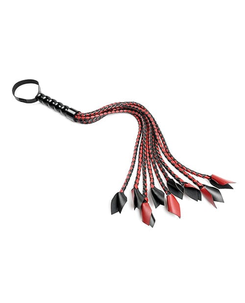 Whips Saffron Braided Flogger - Red/Black