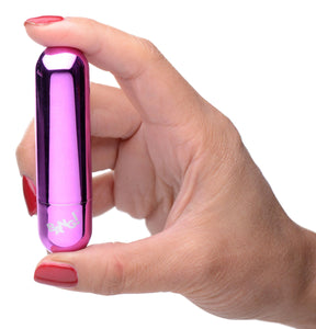 Wireless 10x Rechargeable Vibrating Metallic Bullet - Purple