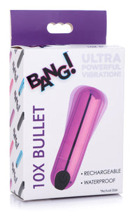 Wireless 10x Rechargeable Vibrating Metallic Bullet - Purple