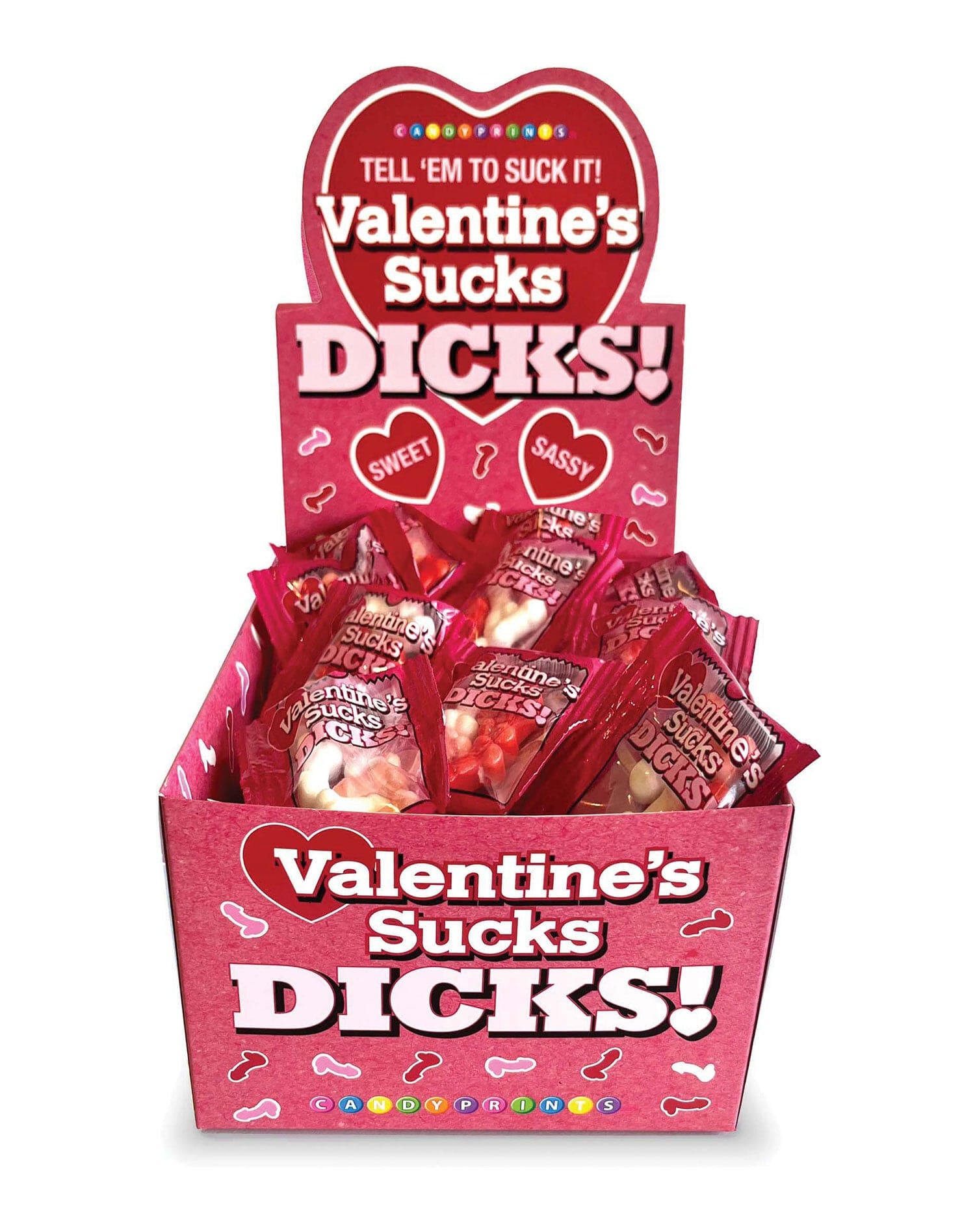 X-Rated Candy Valentines Sucks Dicks Candy- Display of 100 Ct.