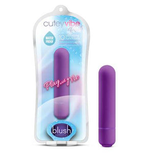 Blush Novelties Sextoys for Women PLAY WITH ME CUTEY VIBE PLUS 10 FUNCTION BULLET PURPLE